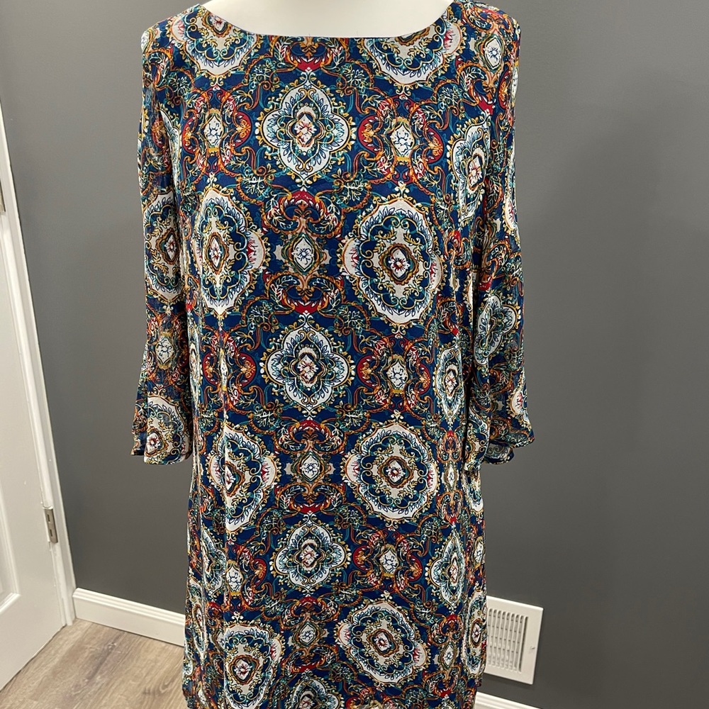 Love Reign Blue Floral Dress Medium C8